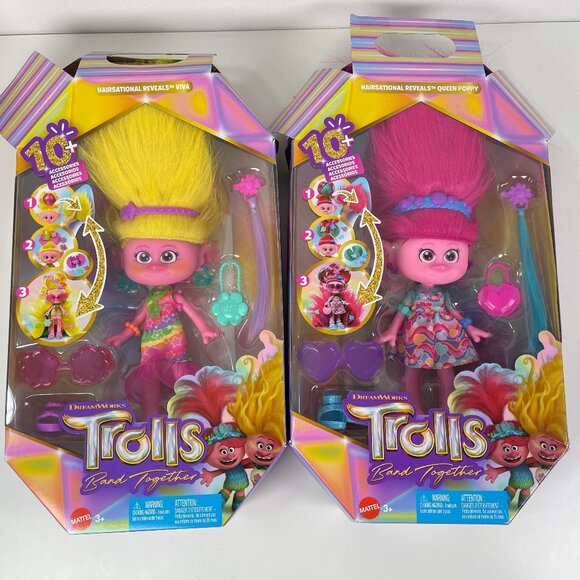 Trolls Band Together Fashion Doll, Hairsational Reveals Queen Poppy and Viva - Picture 5 of 13